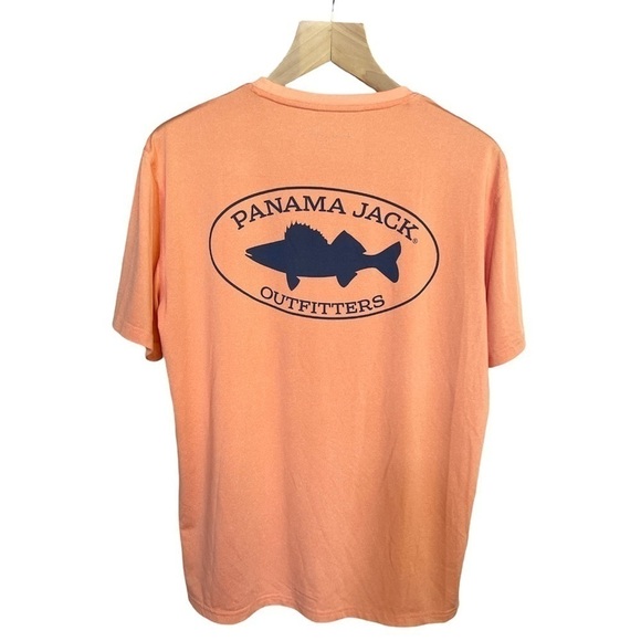 Panama Jack Ocean Friendly Orange Short Sleeve Pocket T-Shirt, Size Medium - Picture 2 of 6